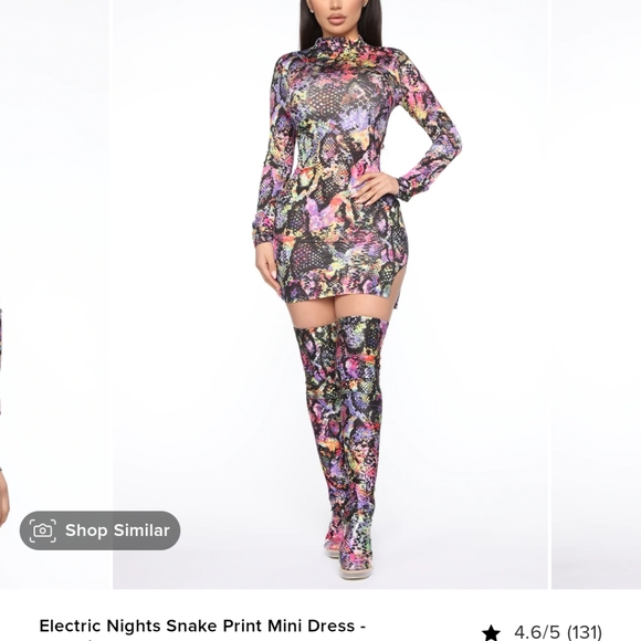 Fashion Nova Electric Nights Snake Print Mini Dress - Picture 2 of 8